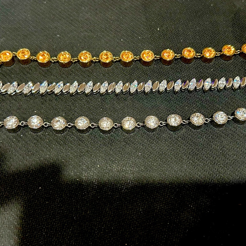 Sterling Silver And Crystal Bracelets. - image 1